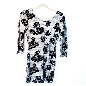 Punk chic rose bodycon dress